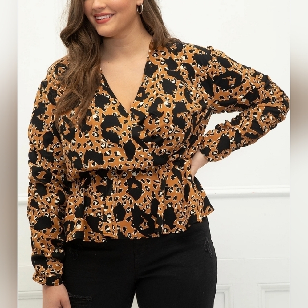 Eloquii Cheetah Print Blouse